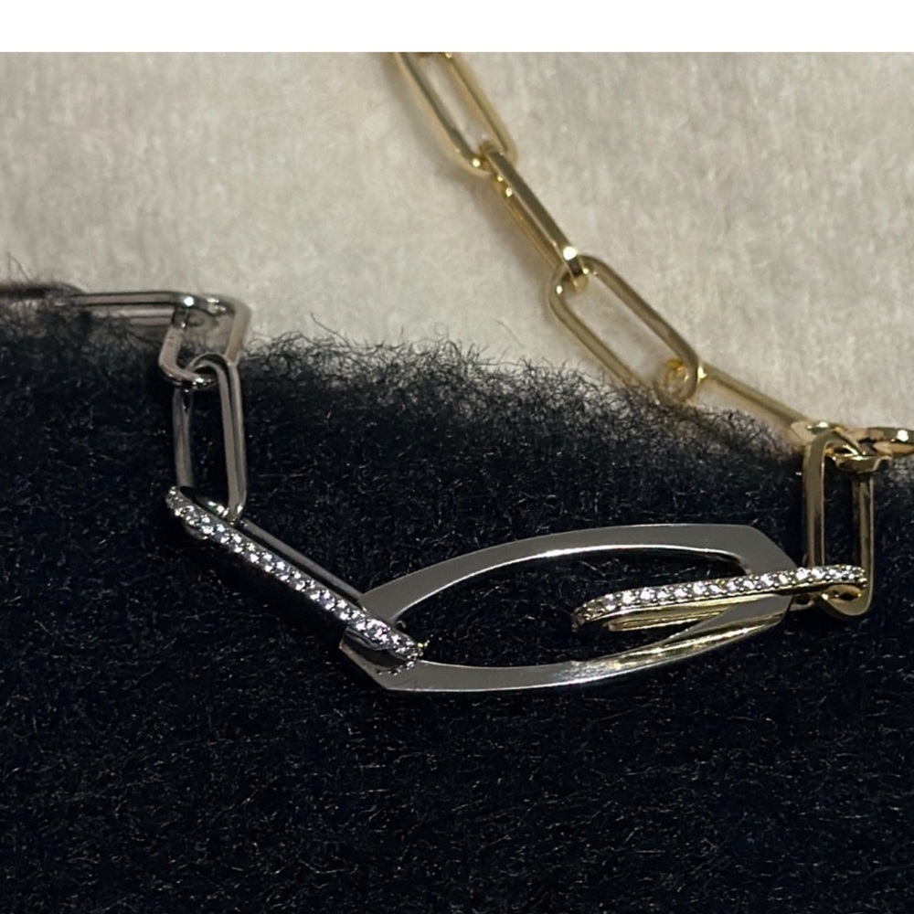 Kendra Scott Two-Tone Gold and Silver Link Necklace - Women Jewelry - Picture 6 of 7